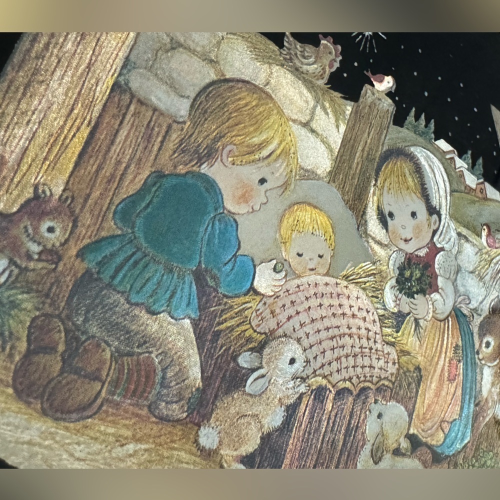 Kafka Screened Vintage Foil Etching Artwork 80’s 90’s Christmas Nativity Scene - Picture 8 of 9